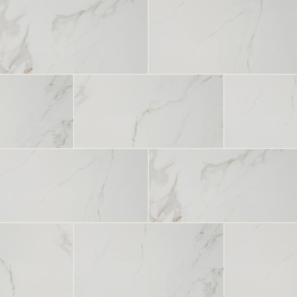 Home Decorators Collection 12 in. x 24 in. Carrara Polished Porcelain Floor and Wall Tile (16 sq.... | The Home Depot