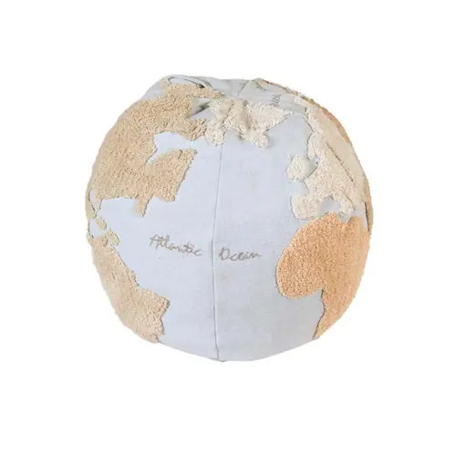 Lorena Canals Pouf World Map in Multicolor at Nordstrom, Size Medium | Nordstrom