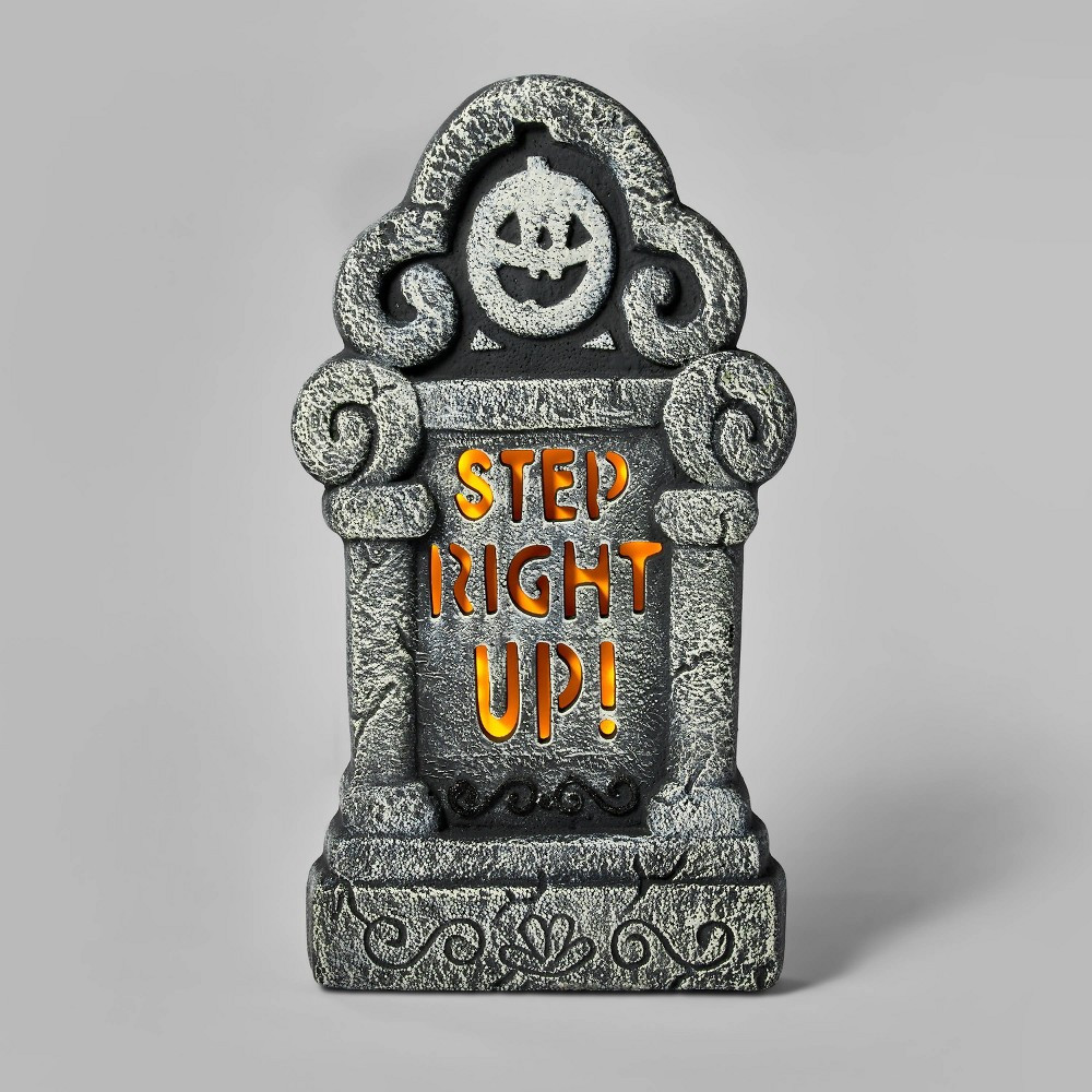 "Step Right Up" Light Up Foam Tombstone Halloween Decorative Prop - Hyde & EEK! Boutique™ | Target