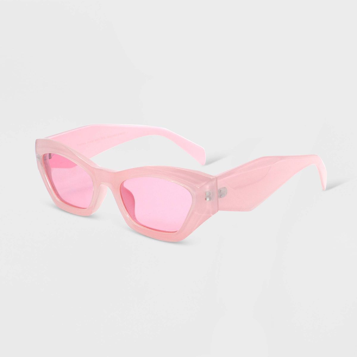Women's Plastic Geometric Cateye Sunglasses - Wild Fable™ Pink | Target
