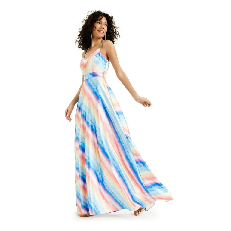 City Studio Womens Juniors Tie Dye Maxi Evening Dress Multi 5 | Walmart (US)