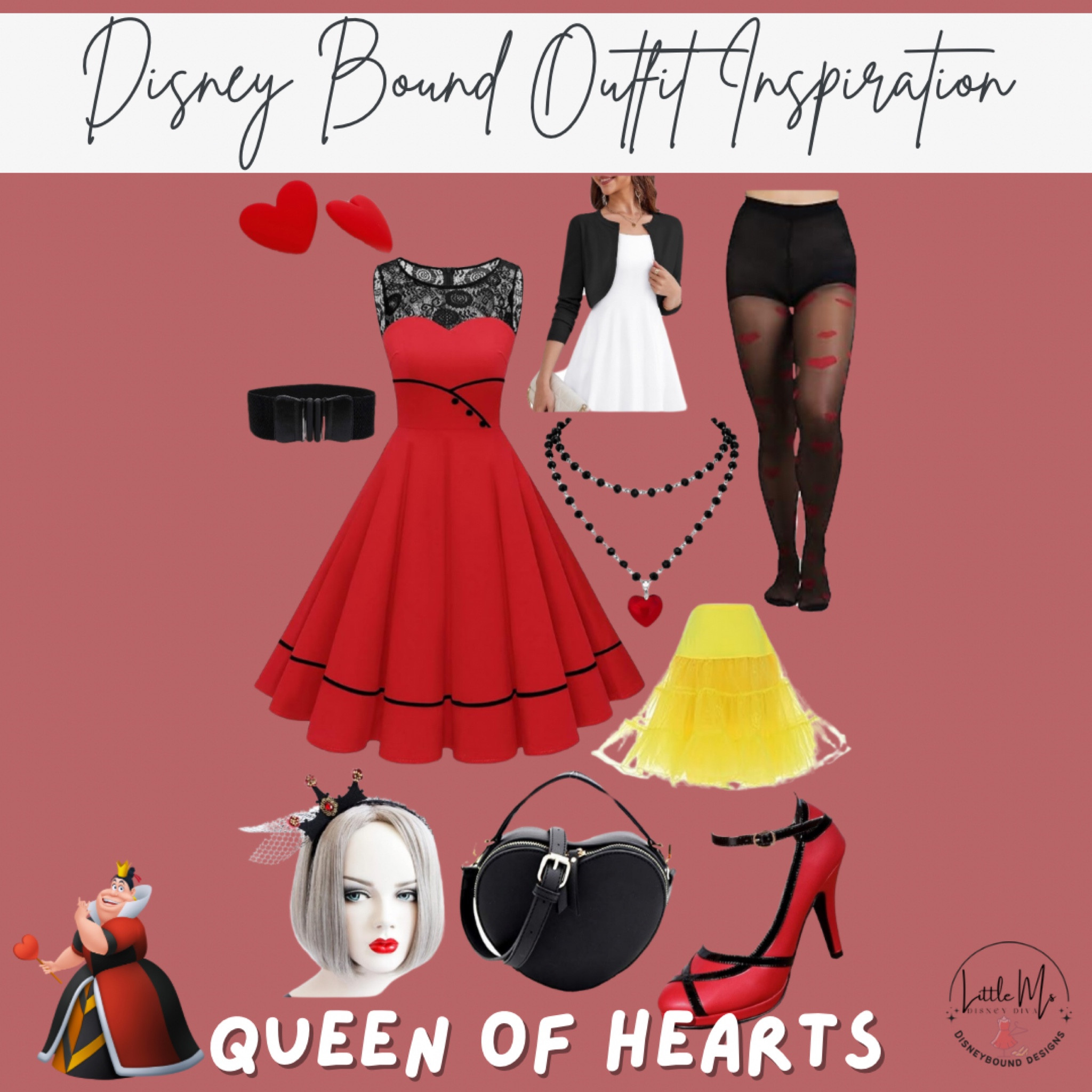 Queen of Hearts Vintage Retro DisneyBound Outfit Inspiration

#LTKOver40 #LTKMidsize #LTKTravel