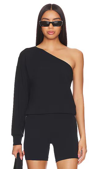 AirEssentials One Shoulder Top in Very Black | Revolve Clothing (Global)