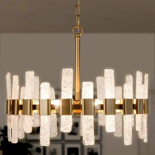 Uolfin Mid-Century Modern Gold Kitchen Island Chandelier, 6-Light Glam Dining Room Ceiling Light ... | The Home Depot