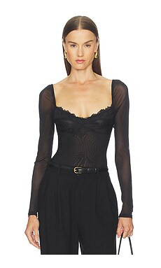 Free People Suddenly Fine Bodysuit in Black from Revolve.com | Revolve Clothing (Global)