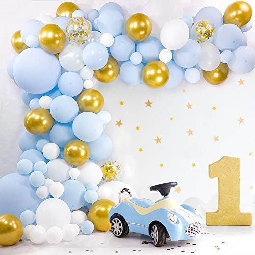 BLOONSY Baby Blue Balloon Garland Kit | Balloon Arch Kit for Baby Boy Shower | 120 Pack | Light Past | Amazon (US)