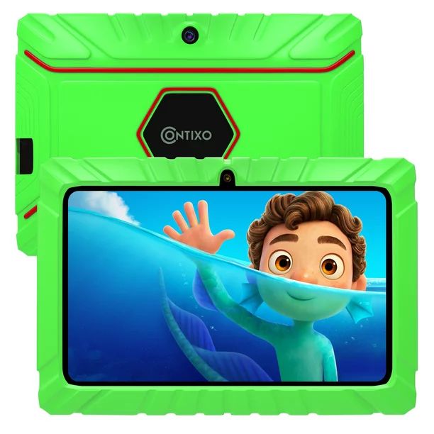 Contixo V8-2 7" Touchscreen 16GB Memory Android Tablet w/Kid-Proof Protective Case, Green | Walmart (US)