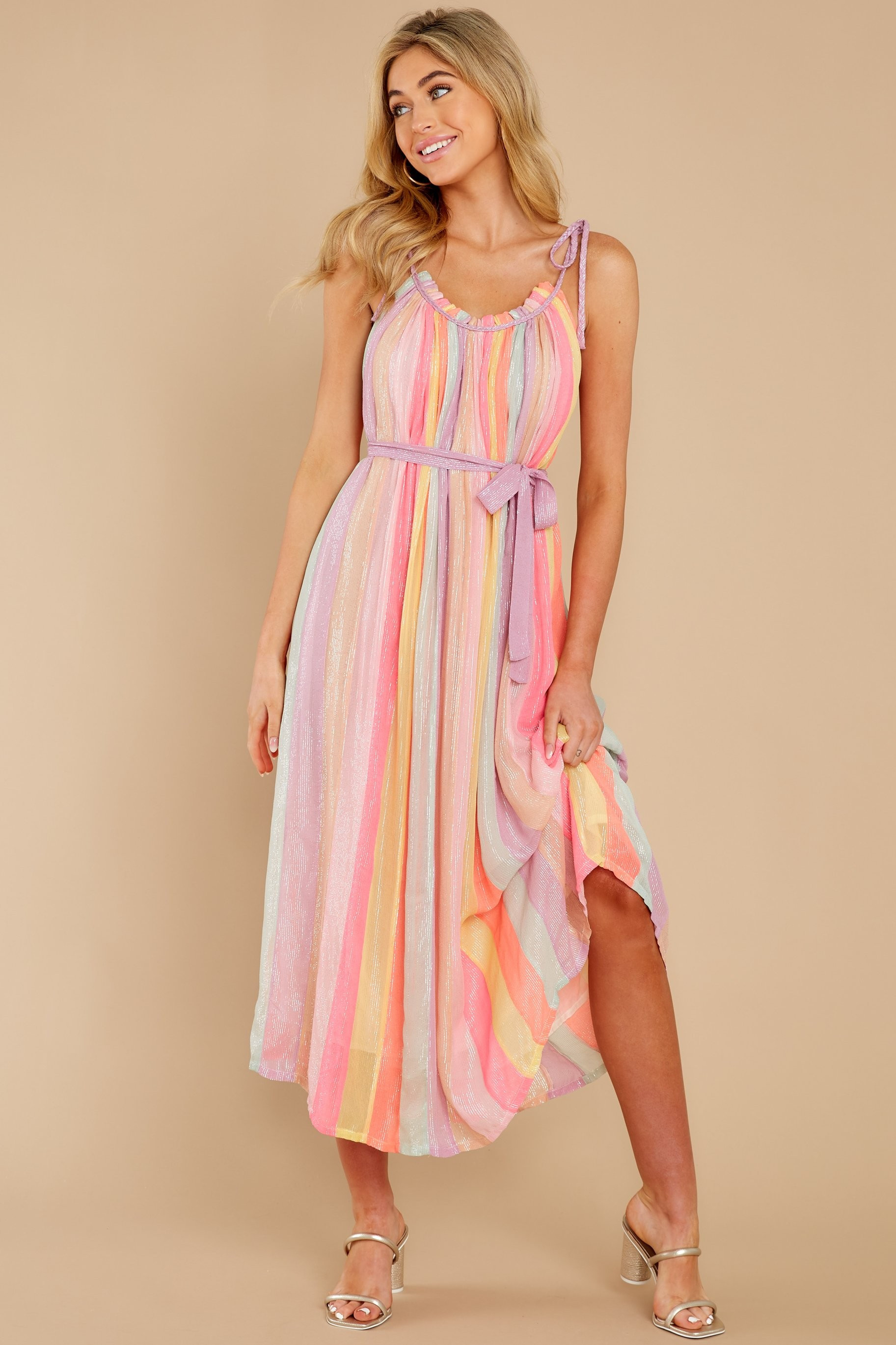 Barbara Pink Multi Maxi Dress | Red Dress 