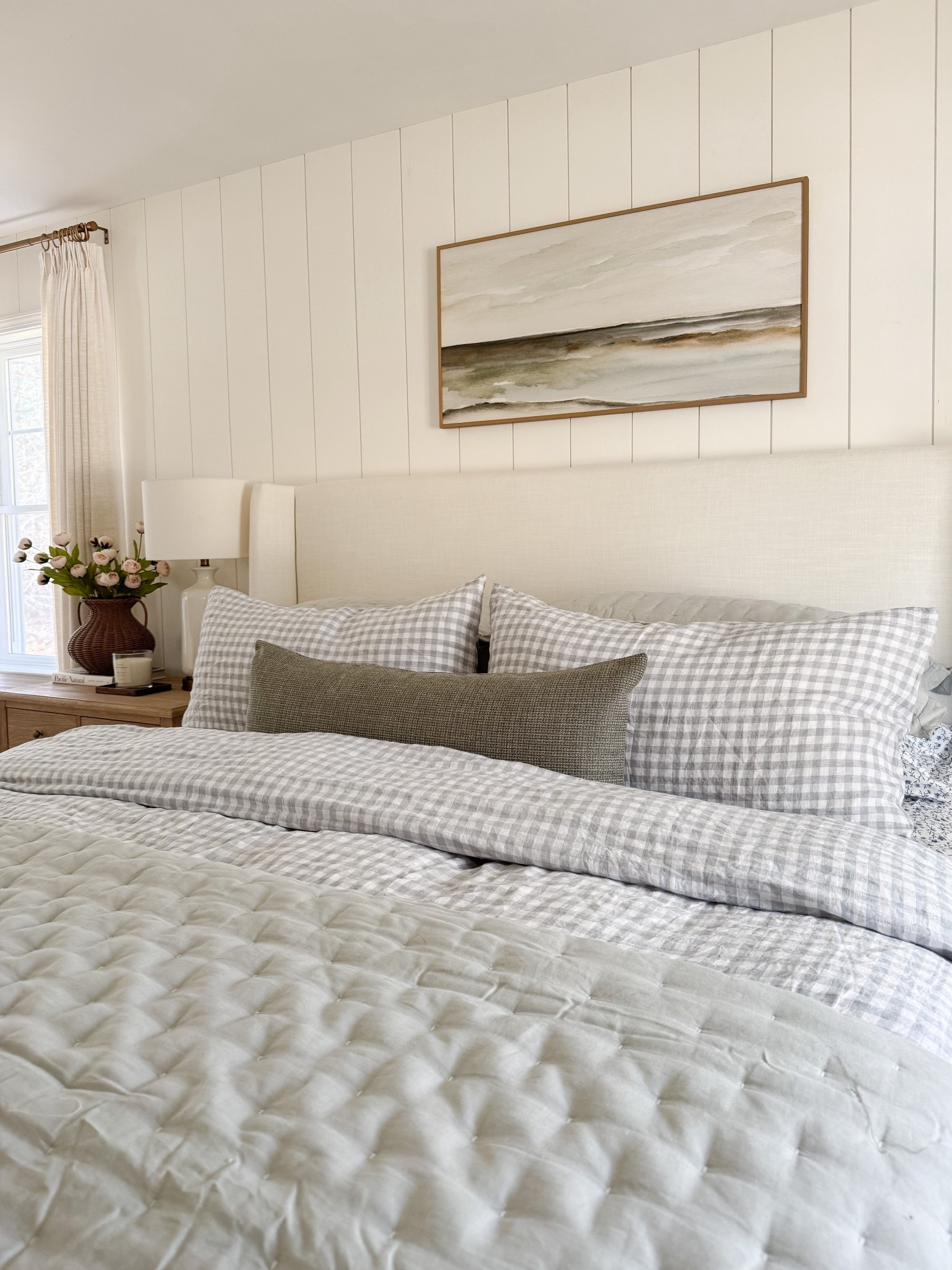 A cozy and welcoming coastal  bedroom 🤍 This bedding has the prettiest checkered pattern—and it’s such a great price point! It comes in several color options and washes well.

#LTKHome