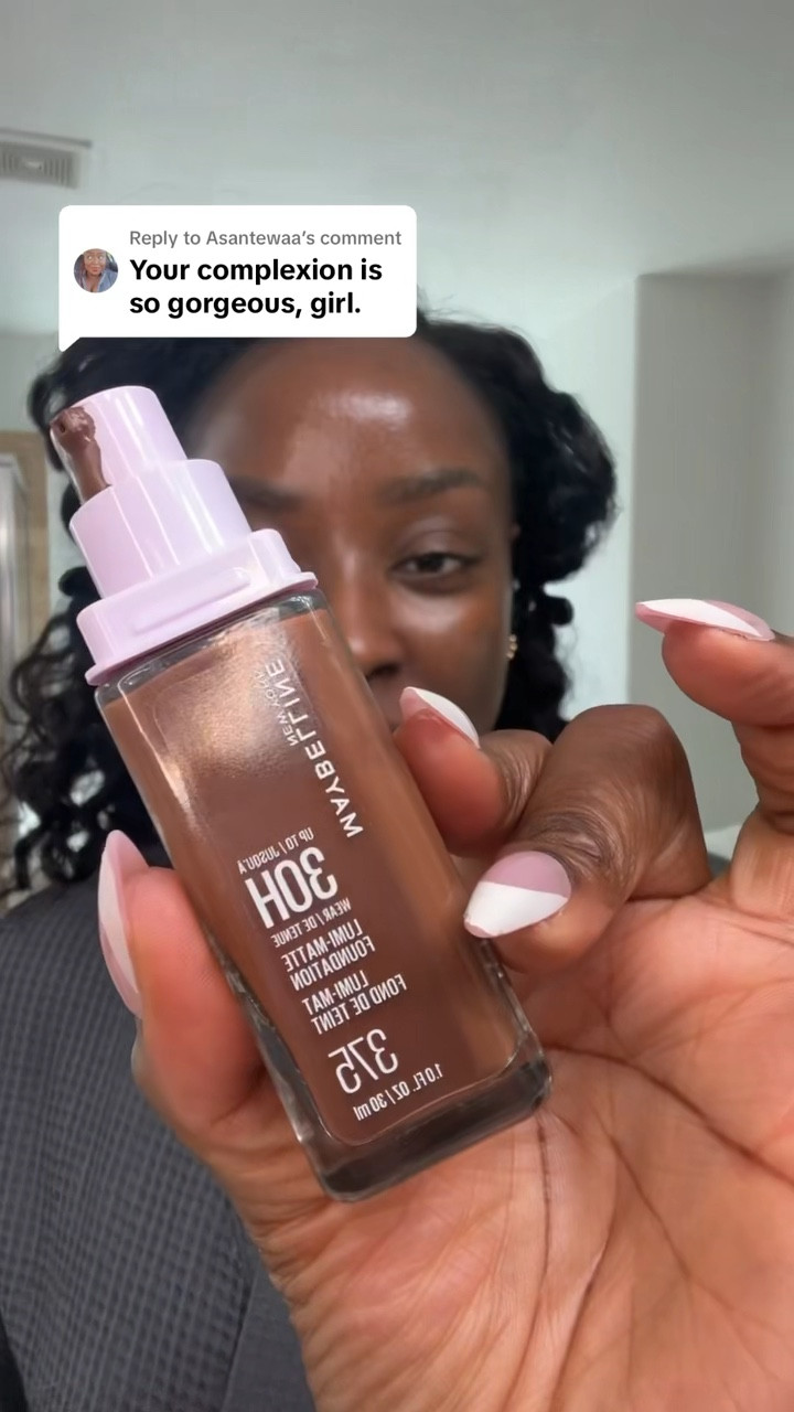 Using the Maybelline LUMIMATTE foundation shade 375. 

#LTKBeauty #LTKFindsUnder50