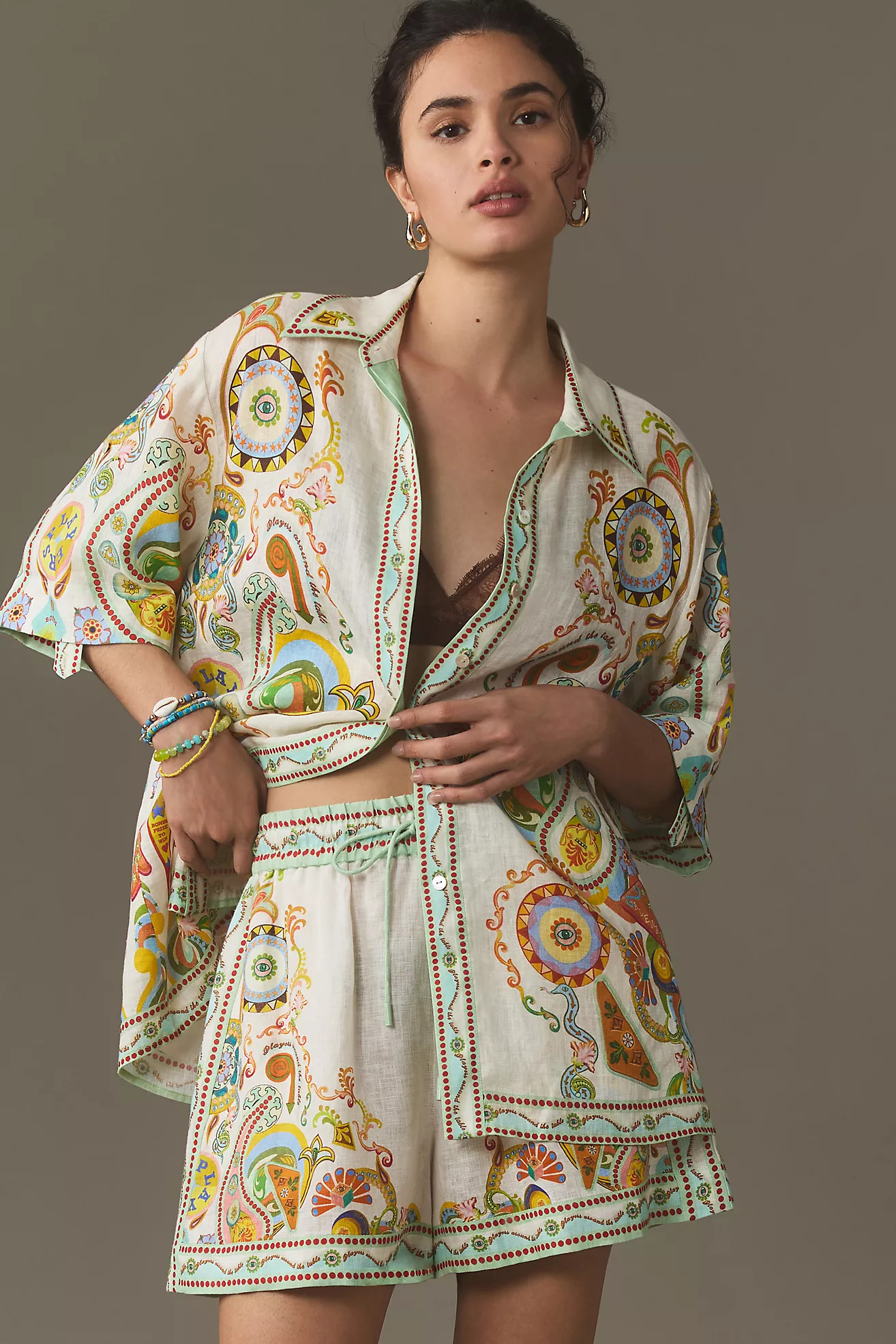 ALÉMAIS Pinball Linen Buttondown Shirt | Anthropologie (US)