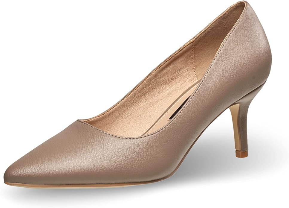French Connection Kitten Heel Pumps for Women Closed Pointy Toe Slip-On Fashion Work Office Dress... | Amazon (US)