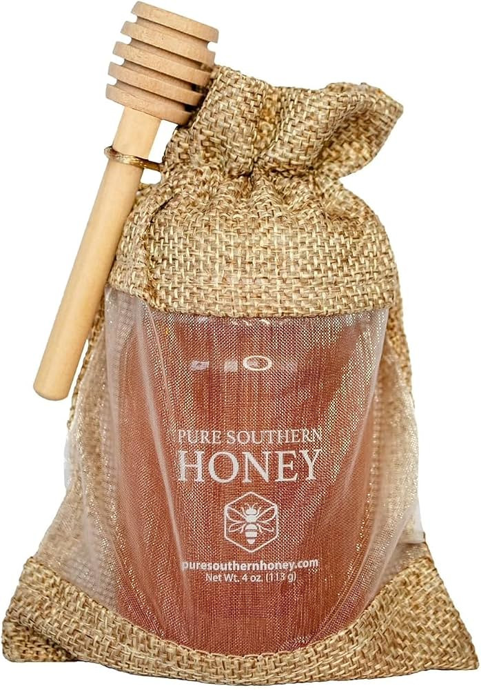 100% Authentic, USA – Made [ 4 oz ] MINI Raw Unfiltered Honey Gourmet Gift Bag with Dipper, Pur... | Amazon (US)