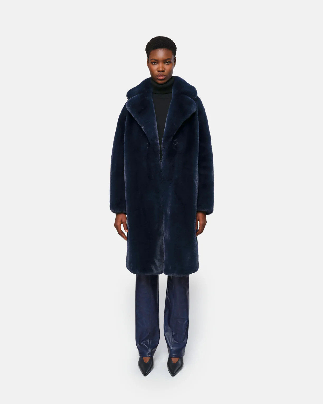 Steffi Faux Fur Coat in Ink | Apparis