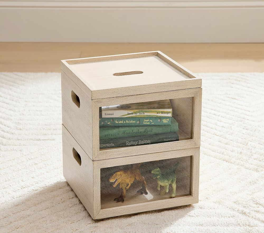 Biscotti Wood And Acrylic Stacking Bins | Pottery Barn Kids