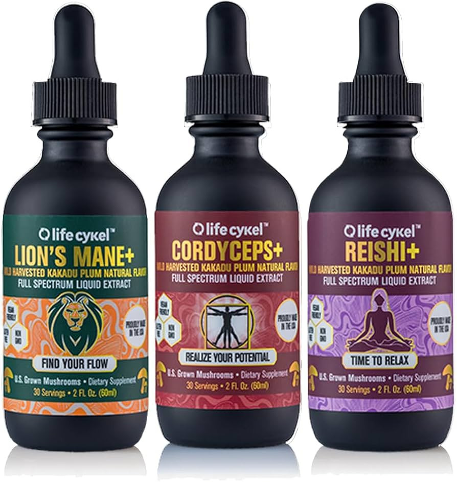 Life Cykel Professional Athletes Pack - Lion's Mane, Cordyceps, Reishi (3 Pack) | Amazon (US)