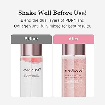 medicube Jelly Mist Serum with Pink PDRN Collagen | Dual-Texture Glow Spray with Niacinamide, Glu... | Amazon (US)
