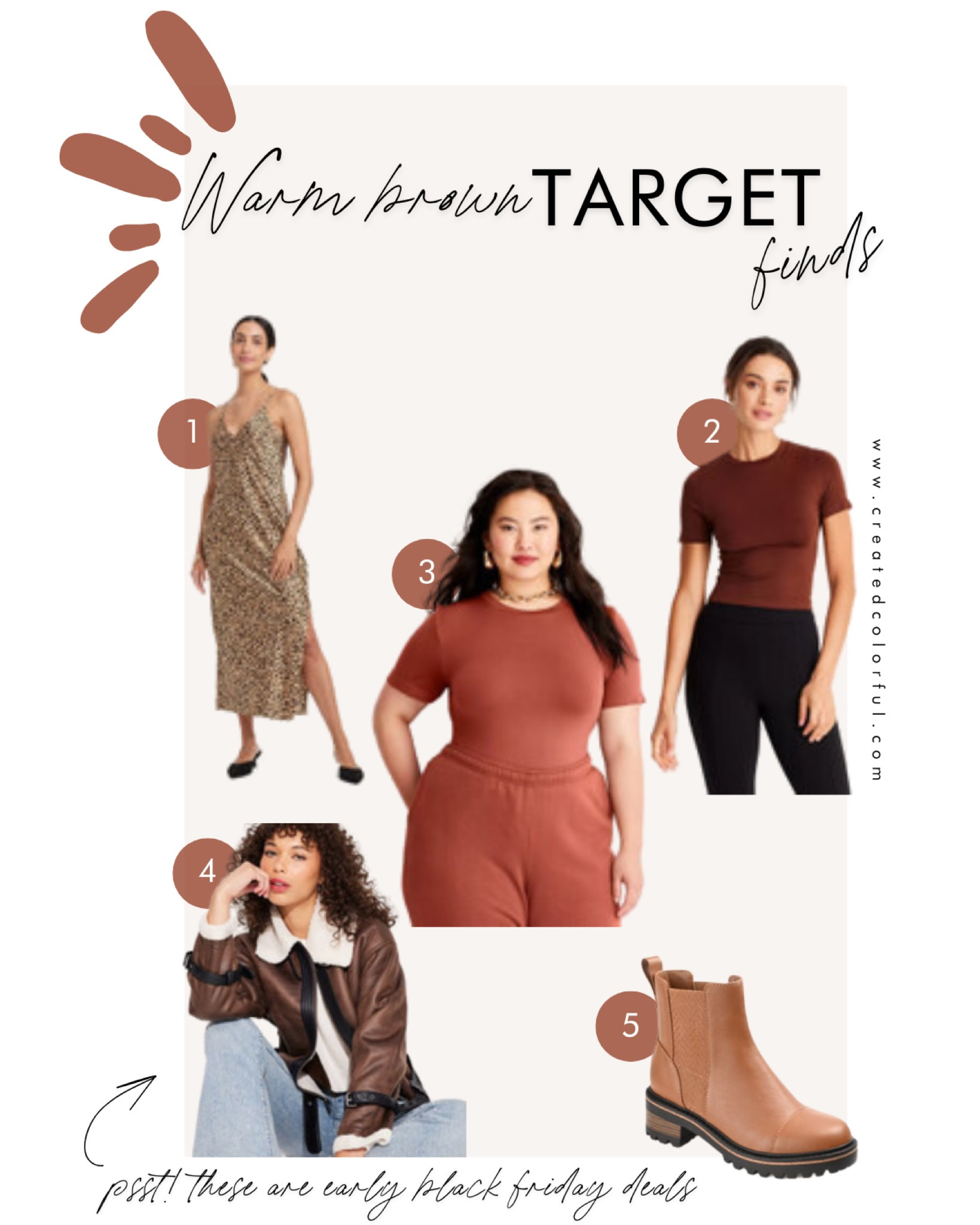 My warm palette gals will absolutely thrive in shades of brown like these 🤎

If you’re looking to stock up on this staple fall color, Target’s early Black Friday sale is the perfect opportunity! 

#createdcolorful

#LTKFindsUnder100 #LTKSeasonal #LTKHoliday