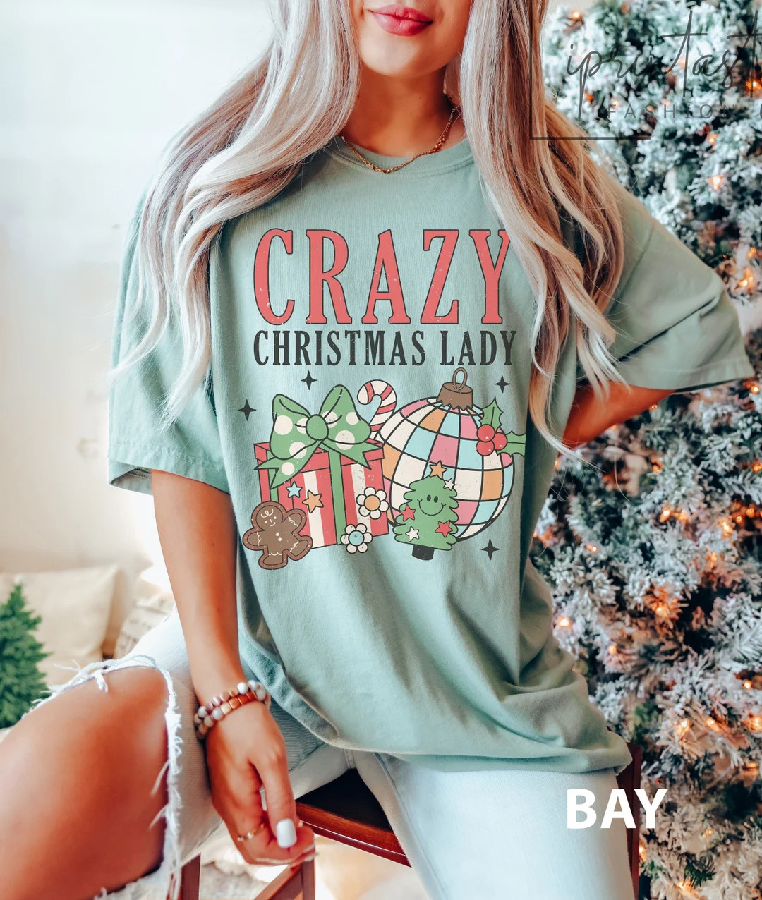 Crazy Christmas Lady T-shirt Christmas Shirt for Women - Etsy | Etsy (US)