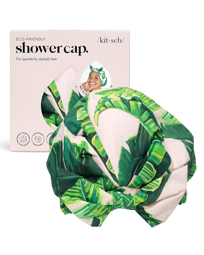 Kitsch Luxury Shower Caps for Women Reusable Waterproof - Large Shower Cap for Women and Men, Non... | Amazon (US)