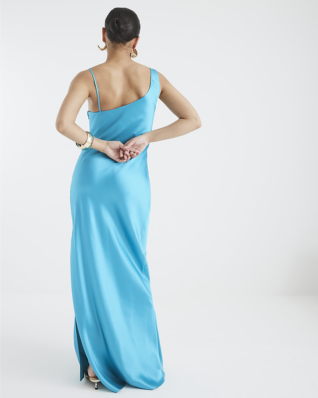 Petite Blue Cowl Neck Maxi Slip Dress | River Island UK & IE