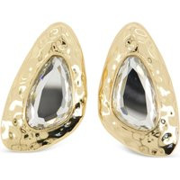 Self Portrait Hammered Gold Crystal Earrings | Balardi (US & Canada)