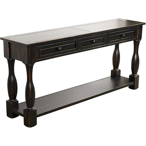 LUMISOL 64” Long Console Table Sofa Table with 3 Drawers and Bottom Shelf, Entry Table for Hall... | Amazon (US)
