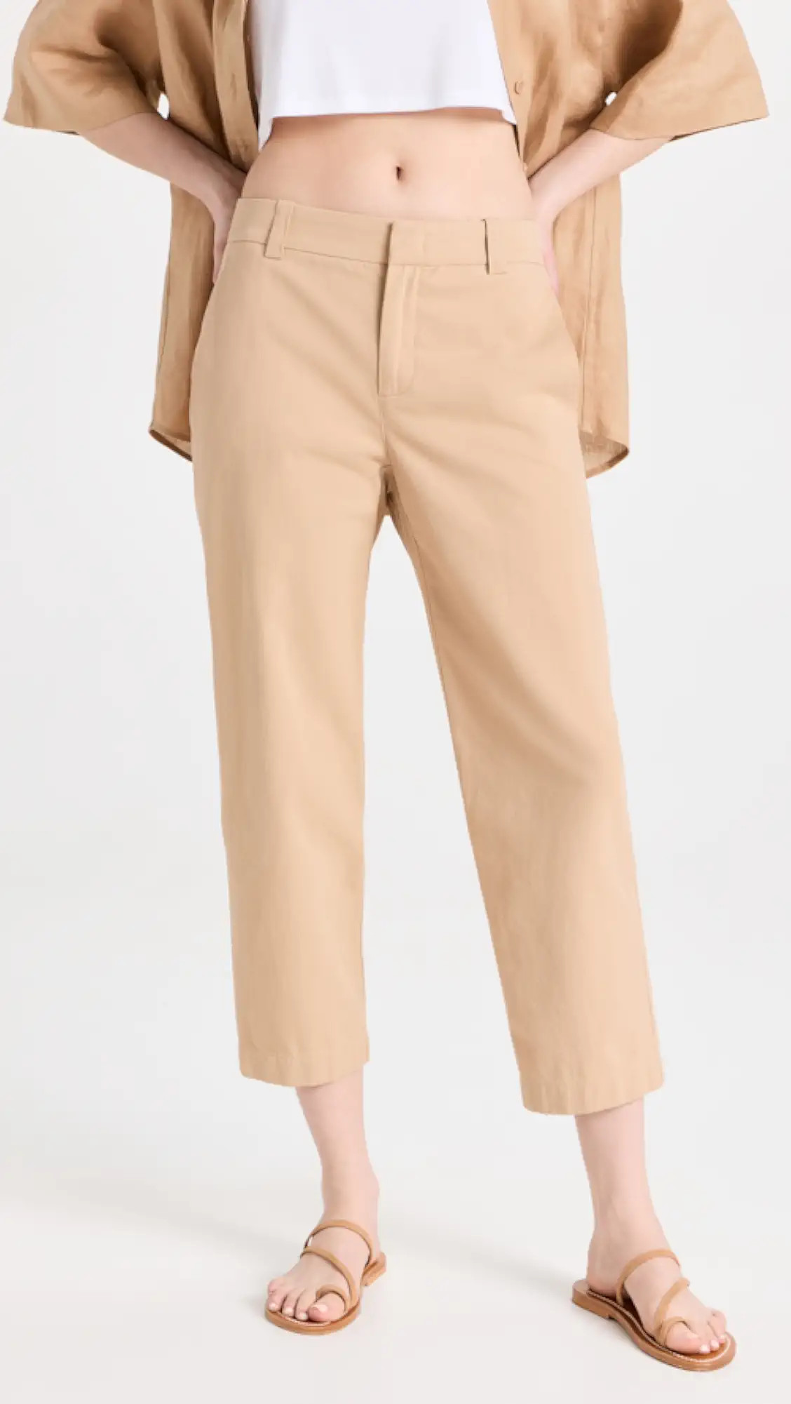Low Rise Washed Cotton Crop Pants | Shopbop