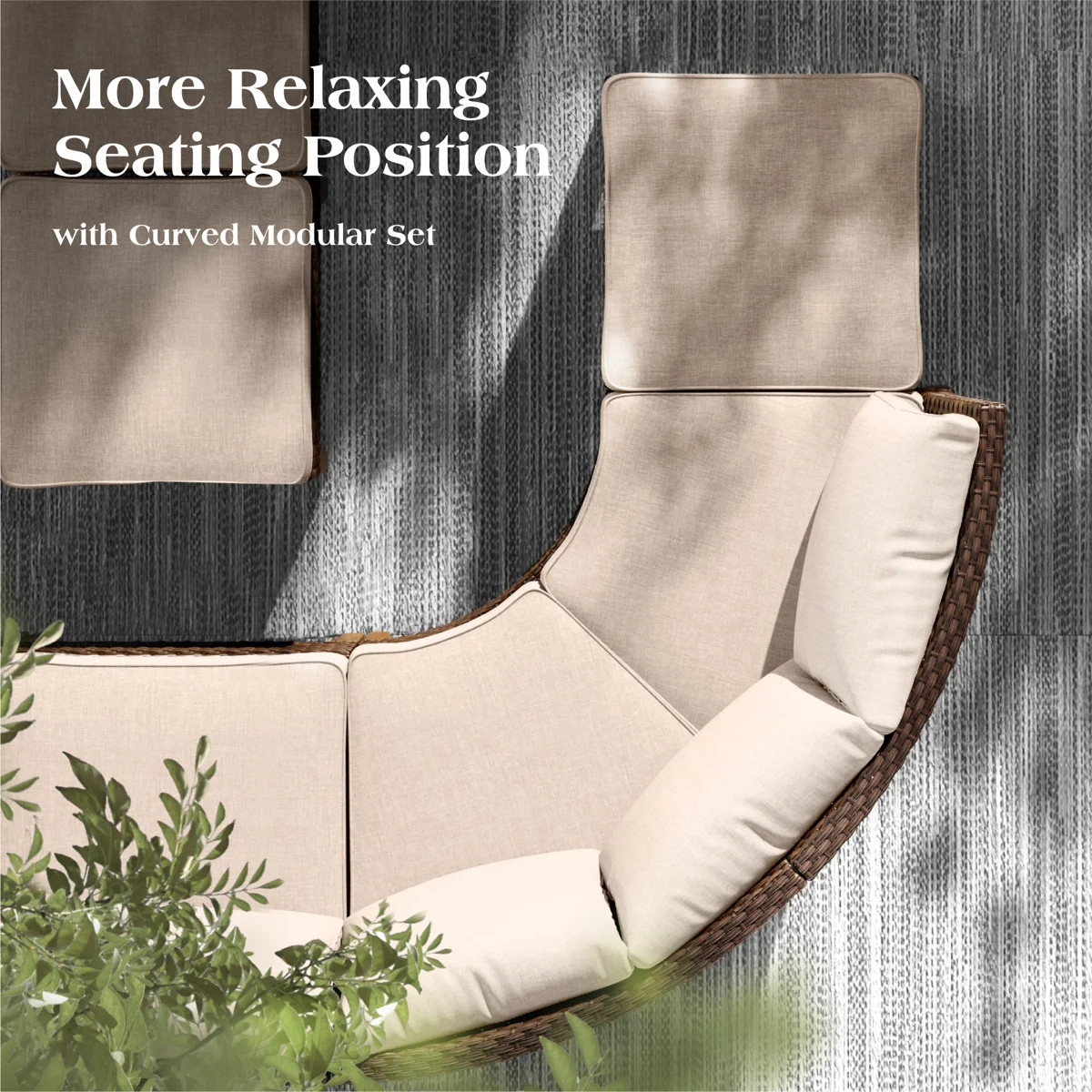 Salem Wicker Outdoor Patio Curved Chair with Cushions (Set of 2) | Wayfair North America