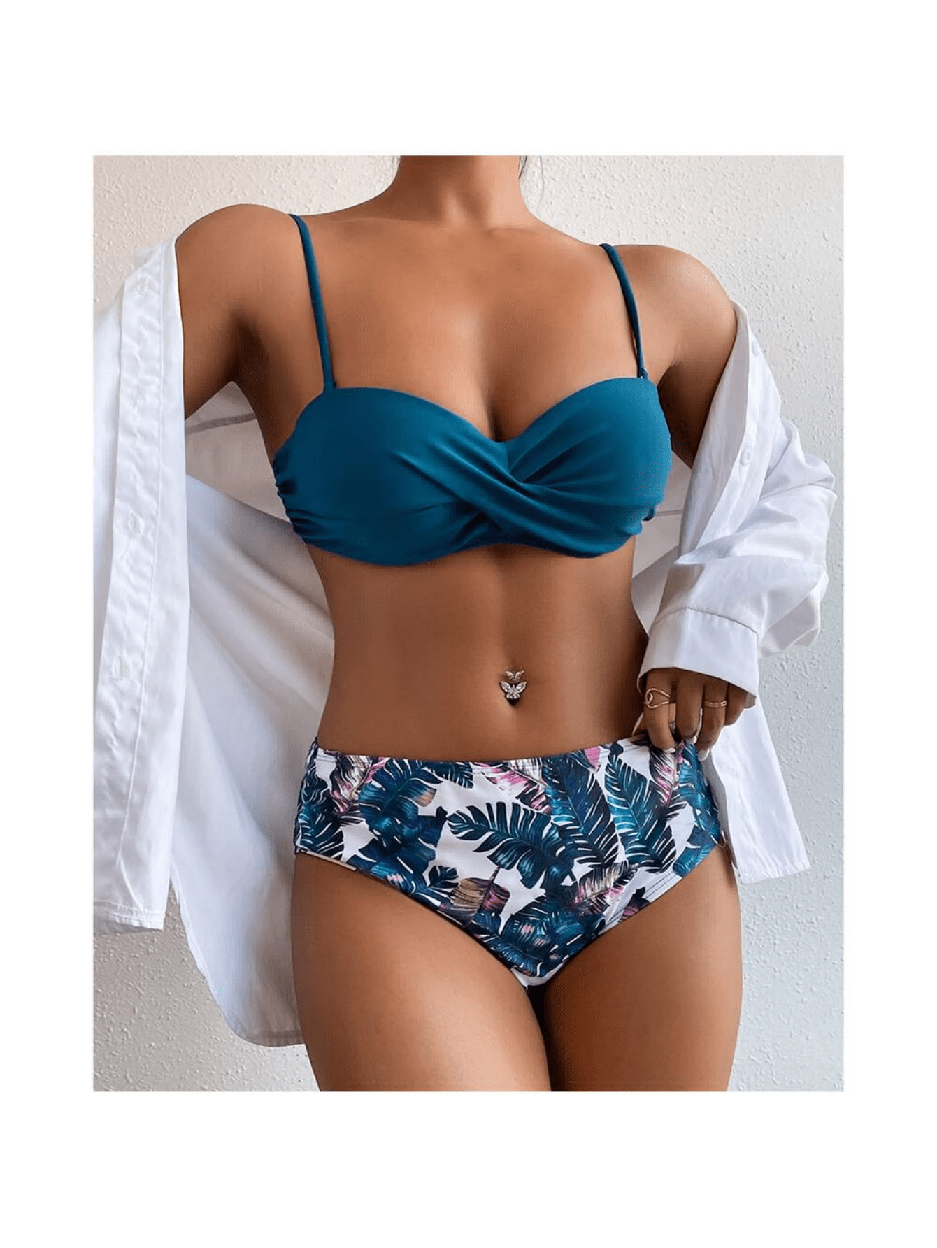 Split Printed Women's Bikini | SHEIN