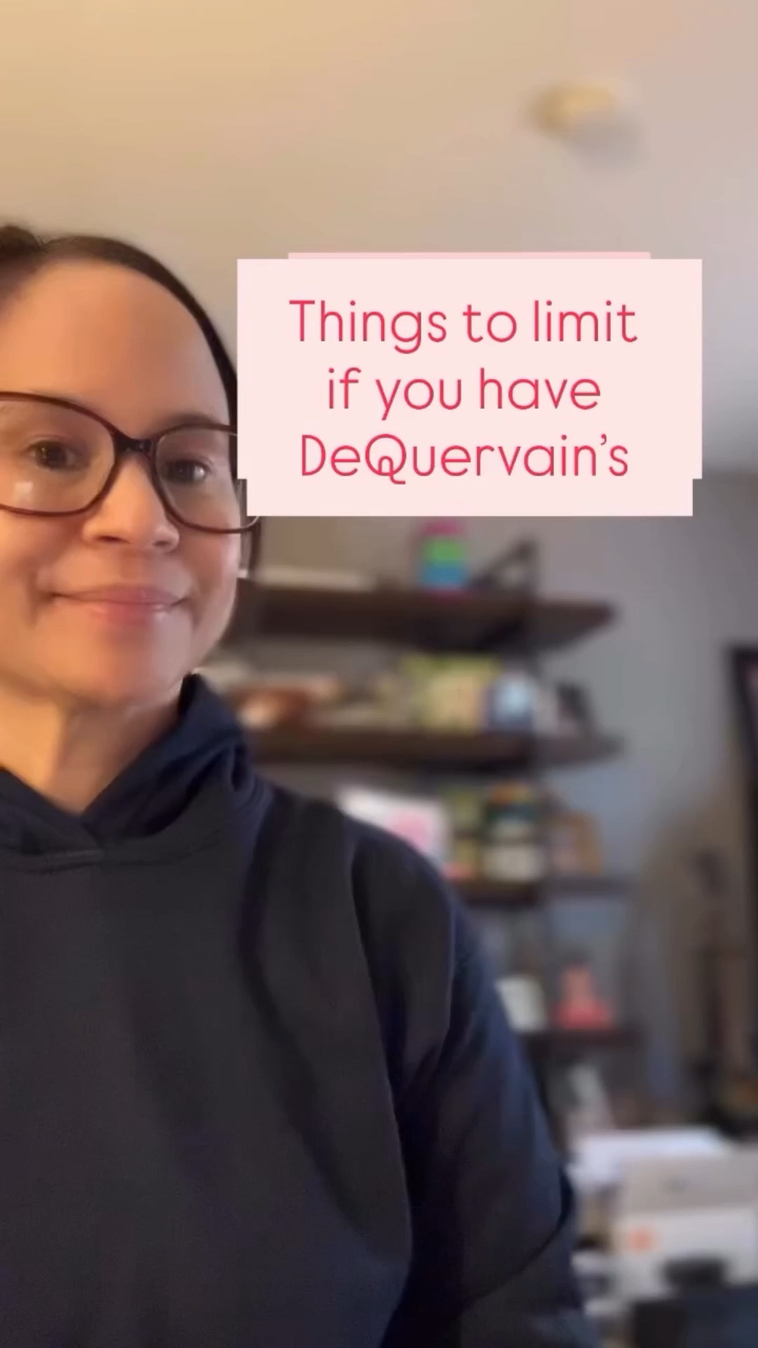 Activities that require repeated or sustained performance of these movements can leave you VULNERABLE (Key word here, meaning it does not mean you will definitely get DeQuervain’s) to DeQuervain’s…

✨But first, don’t forget to SAVE this for later/SHARE this with another/FOLLOW us for more tips and education on DeQuervain’s!✨ 

a. Opening and closing your hand and/or gripping.
b. Moving your hand side to side.
c. Moving your thumb away from the rest of the hand.
d. Pinching.

However, it’s these movements in addition to doing them significantly throughout your days/weeks/months/years AND with poor mechanics. 

The other day I had a conversation with an individual who couldn’t be convinced that doing activities repeatedly could lead to injury because, as this person said, “Our bodies are meant to move.” 

And that’s true.  However, we are not machines therefore we are not meant to do the same movement over and over and over again without damage (even a machine would eventually break down).

Also, like I mentioned, doing these movements to an excessive amount can leave you VULNERABLE to DeQuervain’s but it does NOT guarantees you will get it.

It is important, however, that we are aware of what may put us at risk!  So pay attention throughout your day! 

What activities in your day are you doing these movements too much? I’d like to know!

P.S. Do you want to learn how to do your everyday activities safer to decrease your pain and to prevent it from flaring up in the future?  Then grab our guide “The Complete Week-By-Week Guide For Decreasing Thumb and Wrist Pain (DeQuervain’s). Comment “guide” below and we will send it to you!

Hi my name is Rose and I am an Orthopedic occupational therapist and certified hand therapist for the last 20 years.  I specialize in treating injuries of the hands to the shoulders.  My goal is to provide effective solutions for those ready to get their life back!!

#dequervainstenosynovitis #dequervains #wristpain #wristpainrelief #wristpainexercises