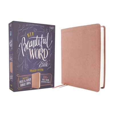 Niv, Beautiful Word Bible, Updated Edition, Peel/Stick Bible Tabs, Leathersoft, Pink, Red Letter, Comfort Print - by  Zondervan (Leather Bound) | Target