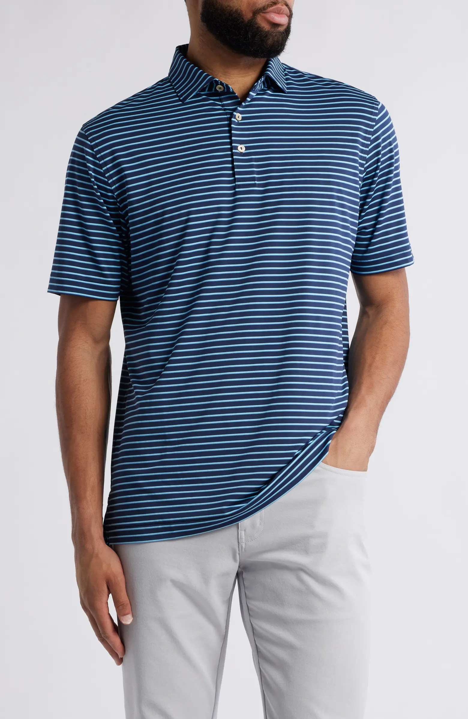 Dunnes Stripe Performance Jersey Polo | Nordstrom