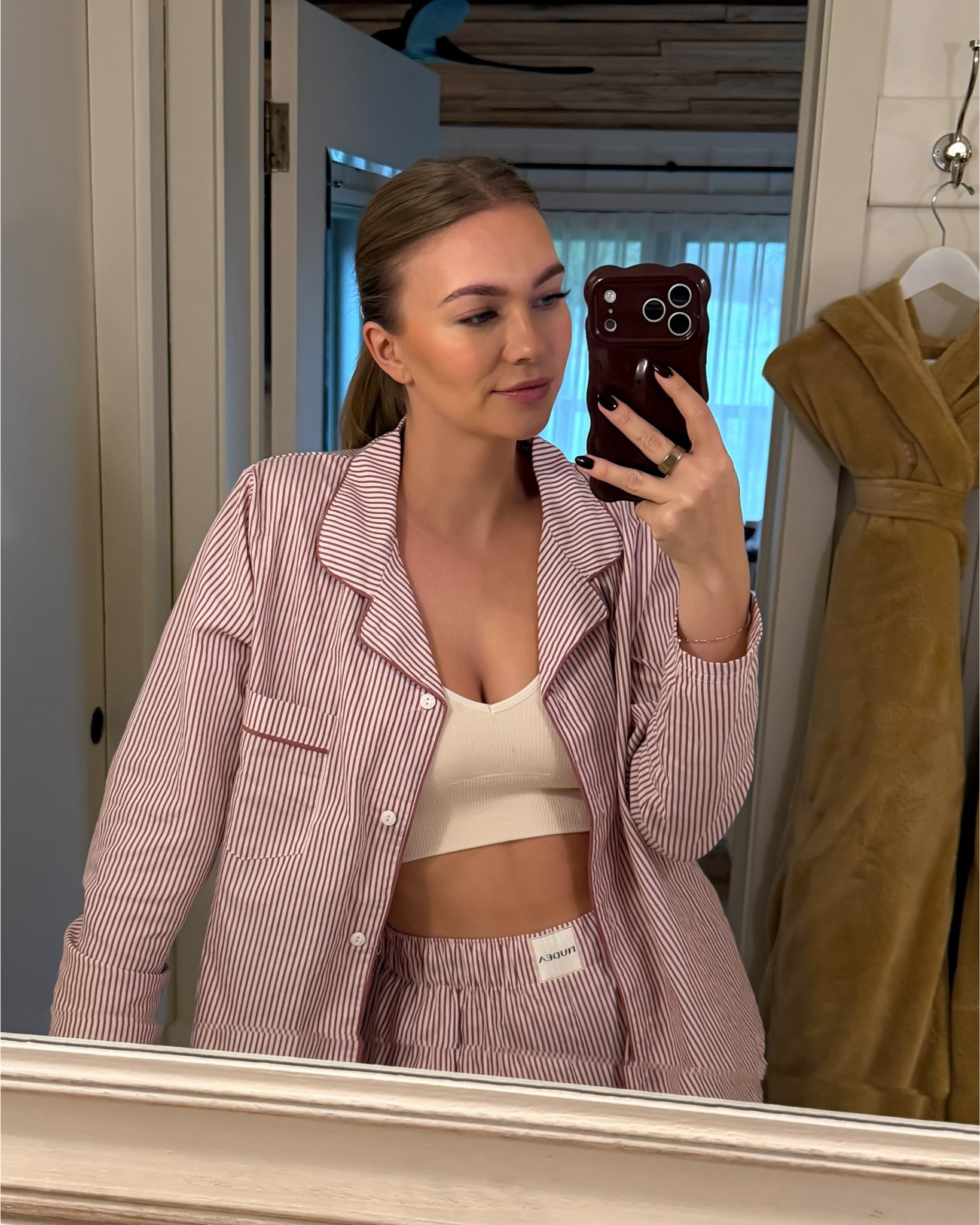 Nudea PJs, seamless bras & cosy socks & in bed by 9pm is my idea of heaven
My PJs are in small 
