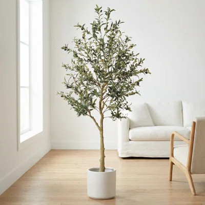 Faux Olive Tree with Natural Fruits, Lifelike Artificial Olive Plant for Home Decor | Wayfair North America