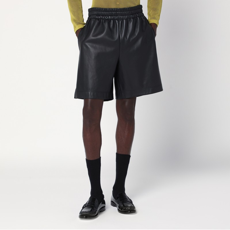 Black leather Bermuda shorts | The Double F