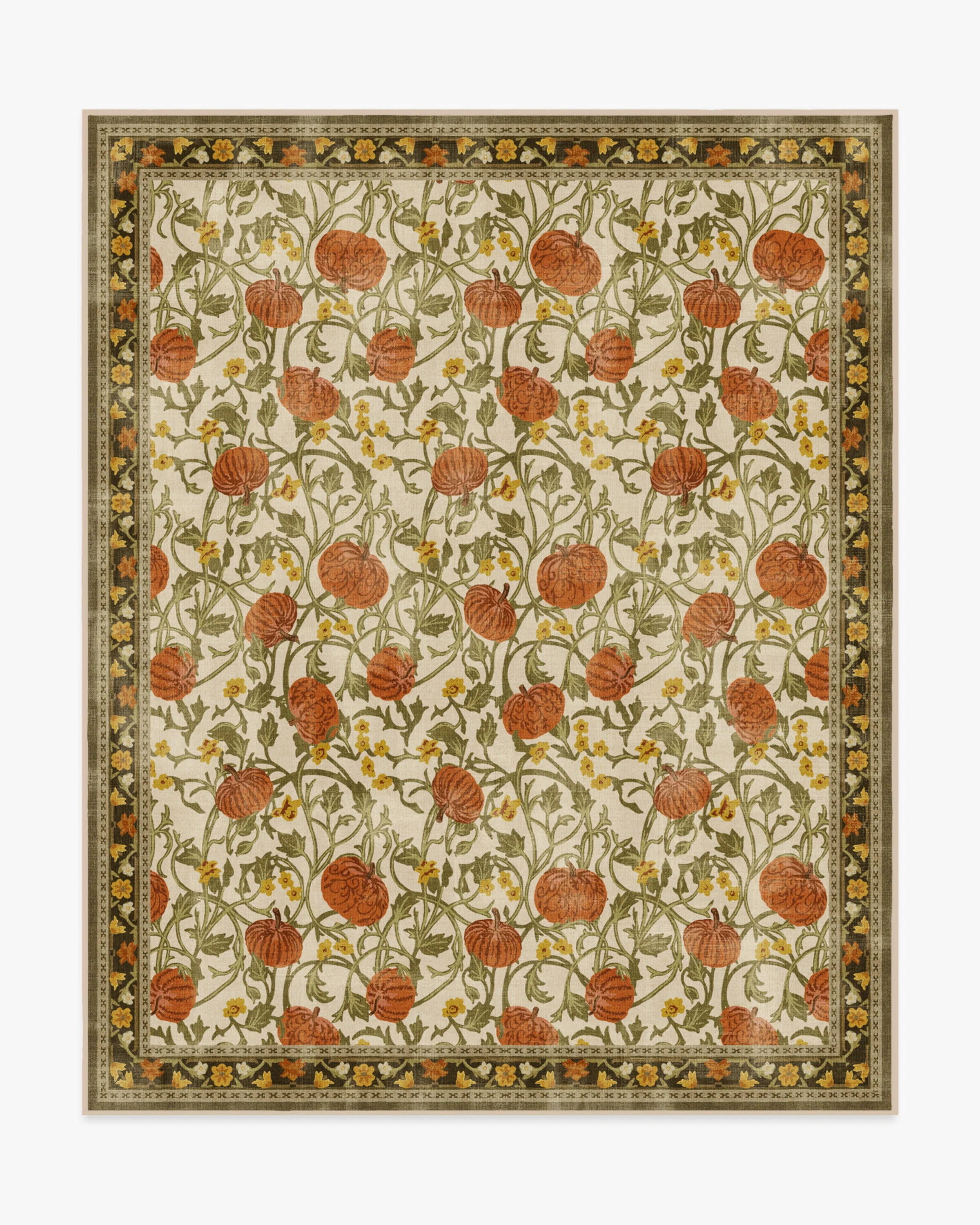 Enchanted Vines Cream Multicolor Flatwoven Rug | Ruggable US | Ruggable