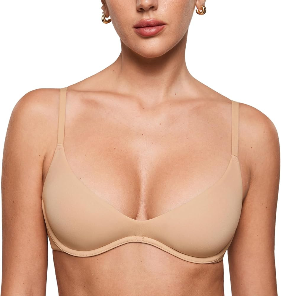 INLYRIC Women's Inbarely Plus Plunge Bra - Unlined Underwire Sexy Demi Balconette Bras | Amazon (US)