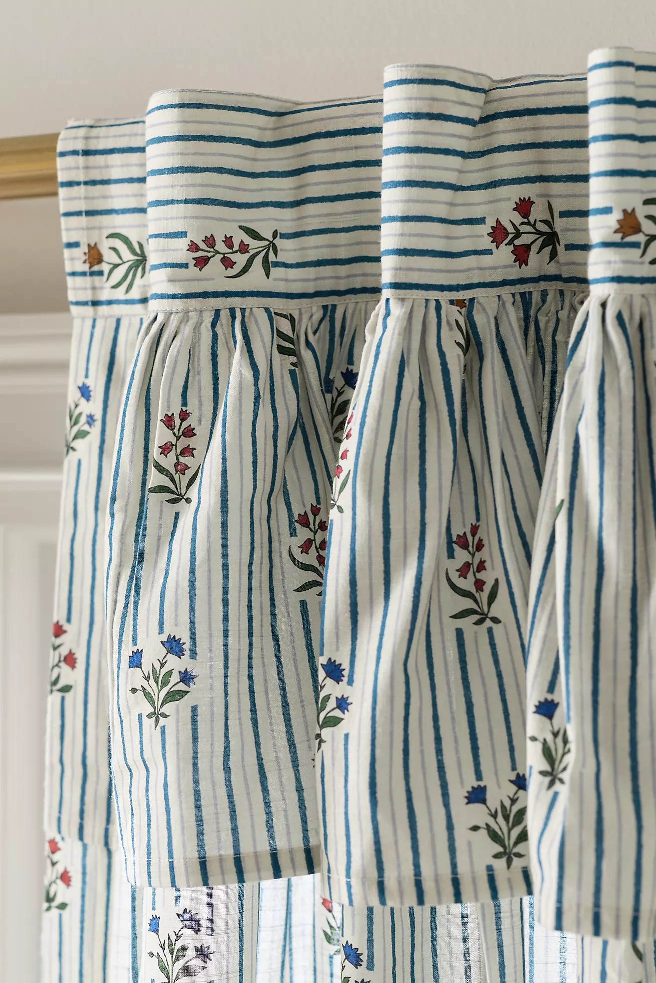 Parker Cotton Printed Valence Curtain | Anthropologie (US)