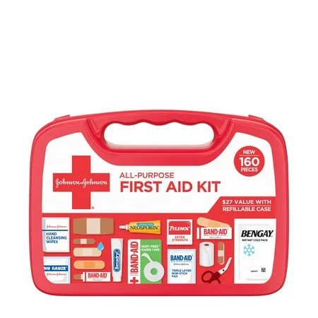 Band-Aid Brand All-Purpose Portable Compact First Aid Kit, 160 Piece | Walmart (US)