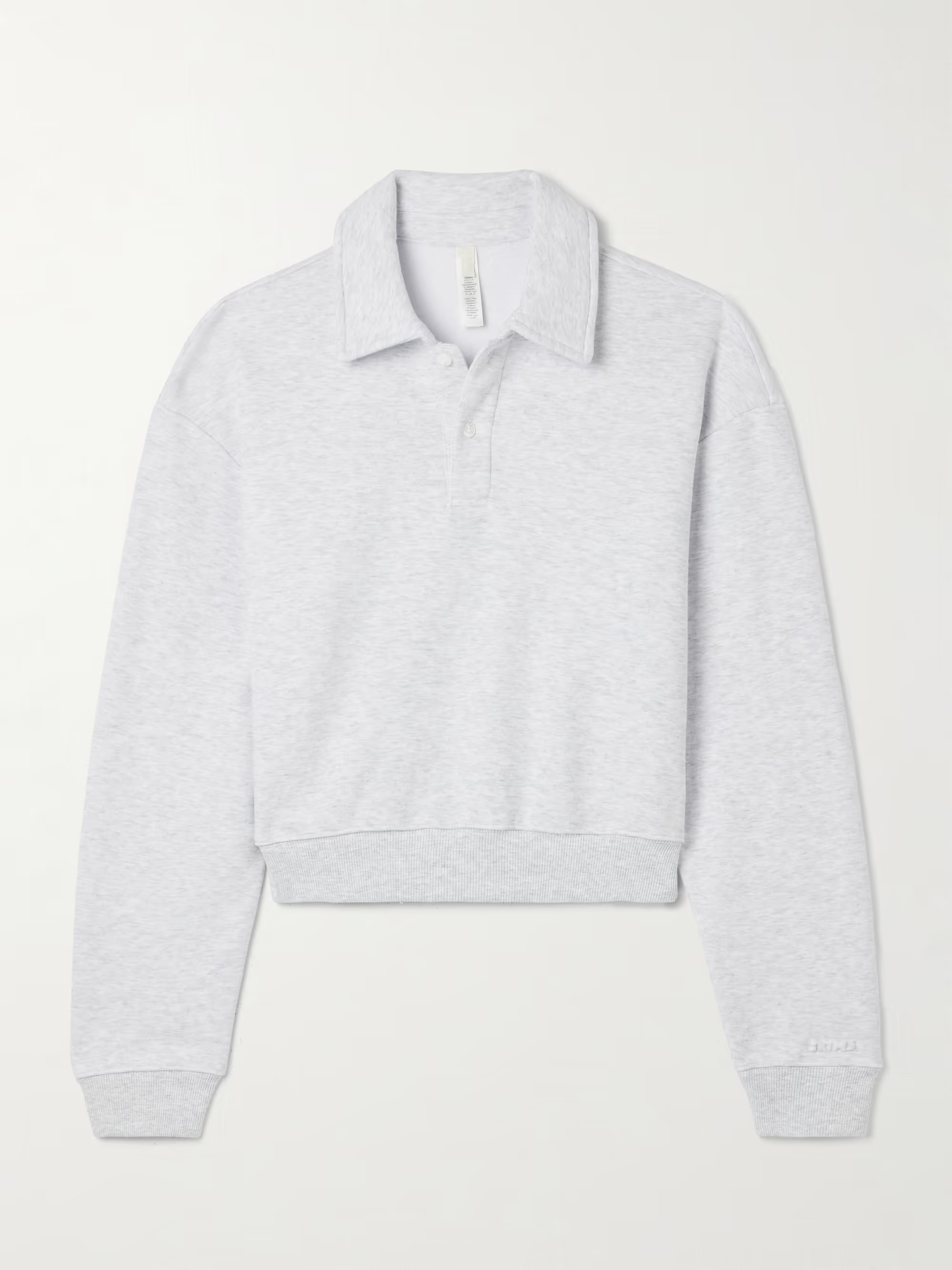 Cotton-Blend Jersey Long Sleeve Henley - Light Heather Grey | NET-A-PORTER (US)