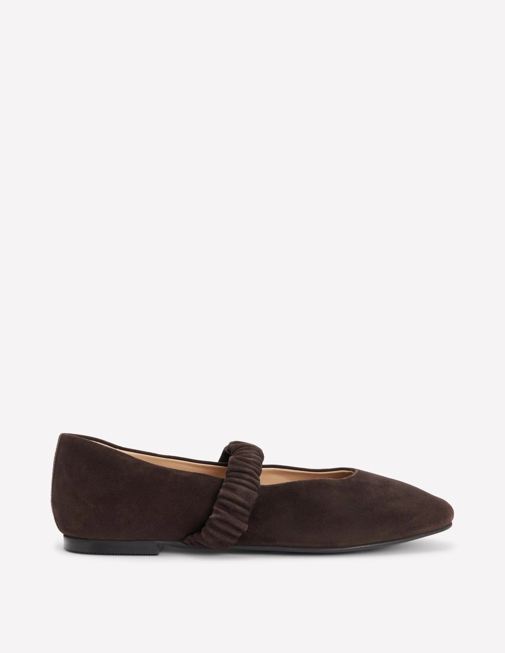 Boden Women's Camilla Ruched Ballet Flats in Brown | Size 42 | Boden UK