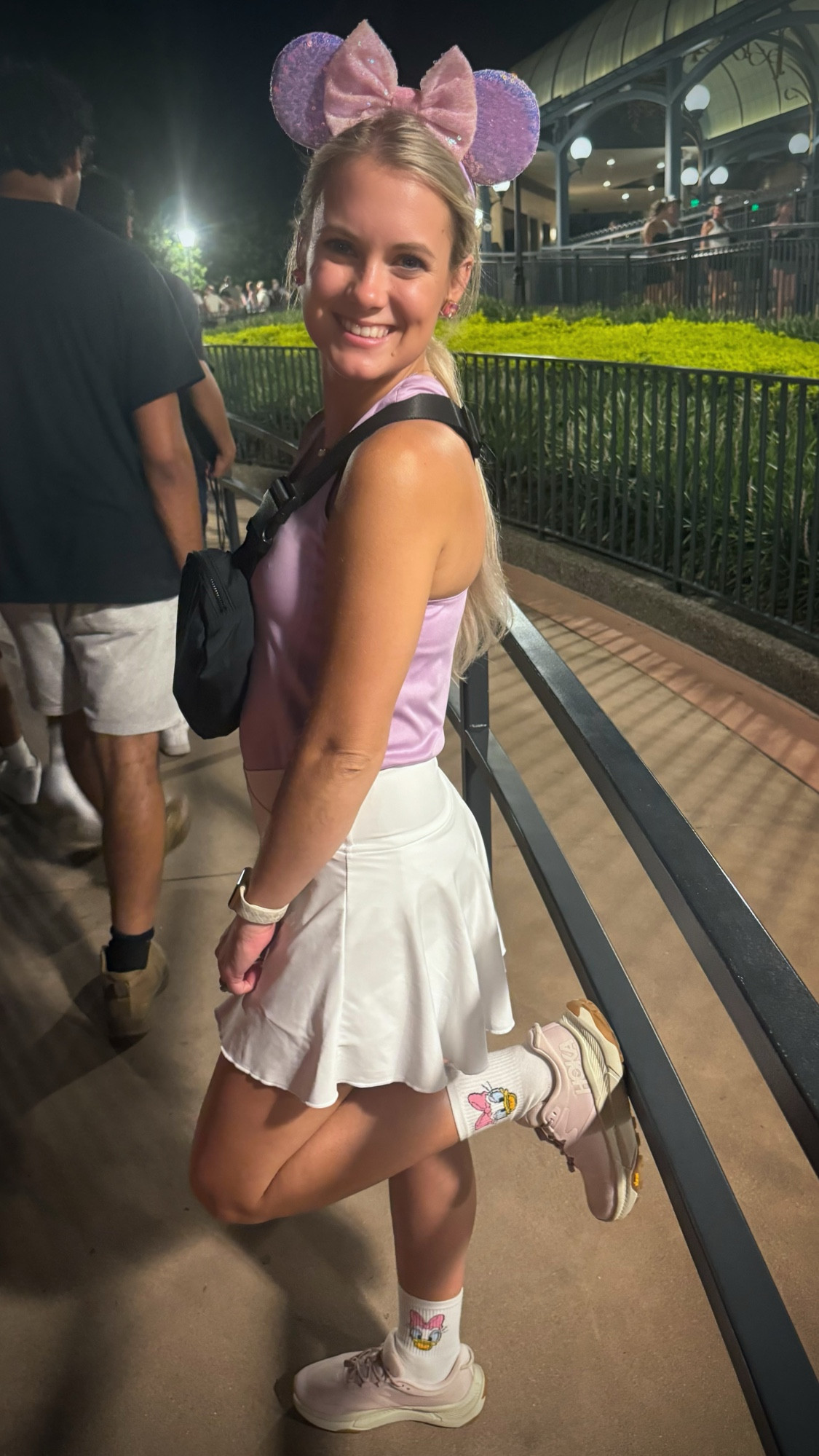 As our upcoming trip gets closer…I am reminiscing Disney Bounding at Epcot as Daisy Duck! 🎀💜 #disneybounding #daisyduck #disney #halara 

#LTKTravel #LTKActive #LTKPetite