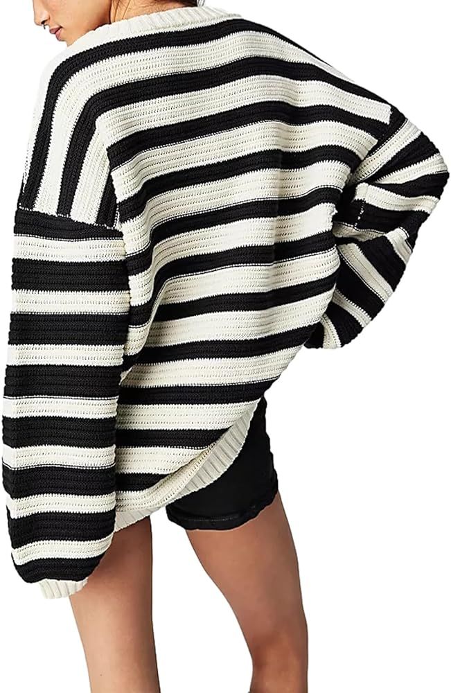 Y2k Vintage Sweater Long Sleeve Crew Neck Loose Knit Pullover American Flag Sweatshirt Preppy Str... | Amazon (US)