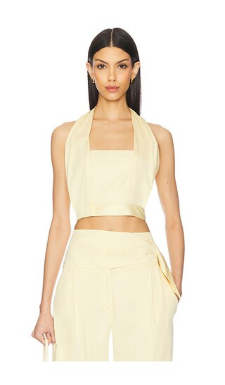 Charlotte Top in Light Yellow | Revolve Clothing (Global)