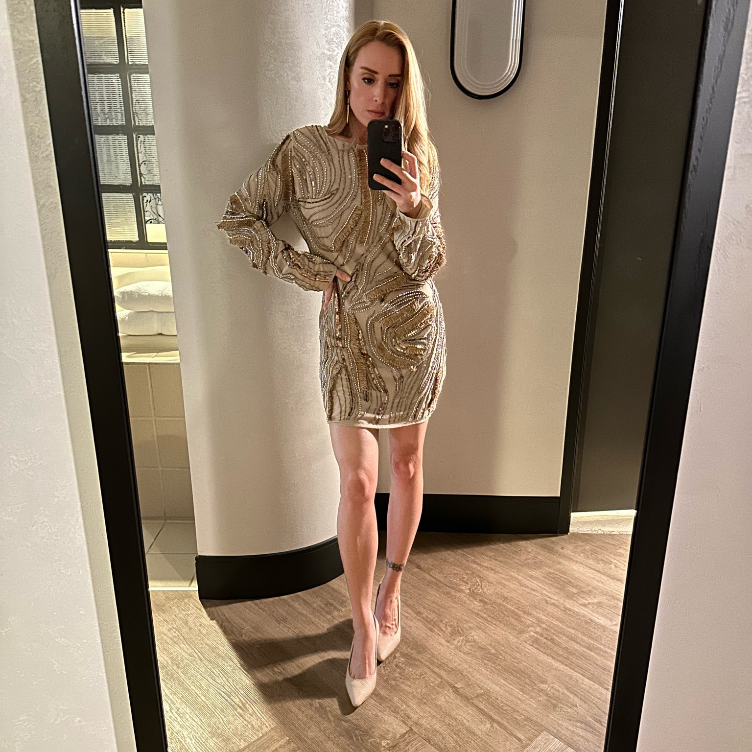 sequin mini dress, perfect holiday or season outfit, wearing size small. 

#LTKSeasonal #LTKwedding