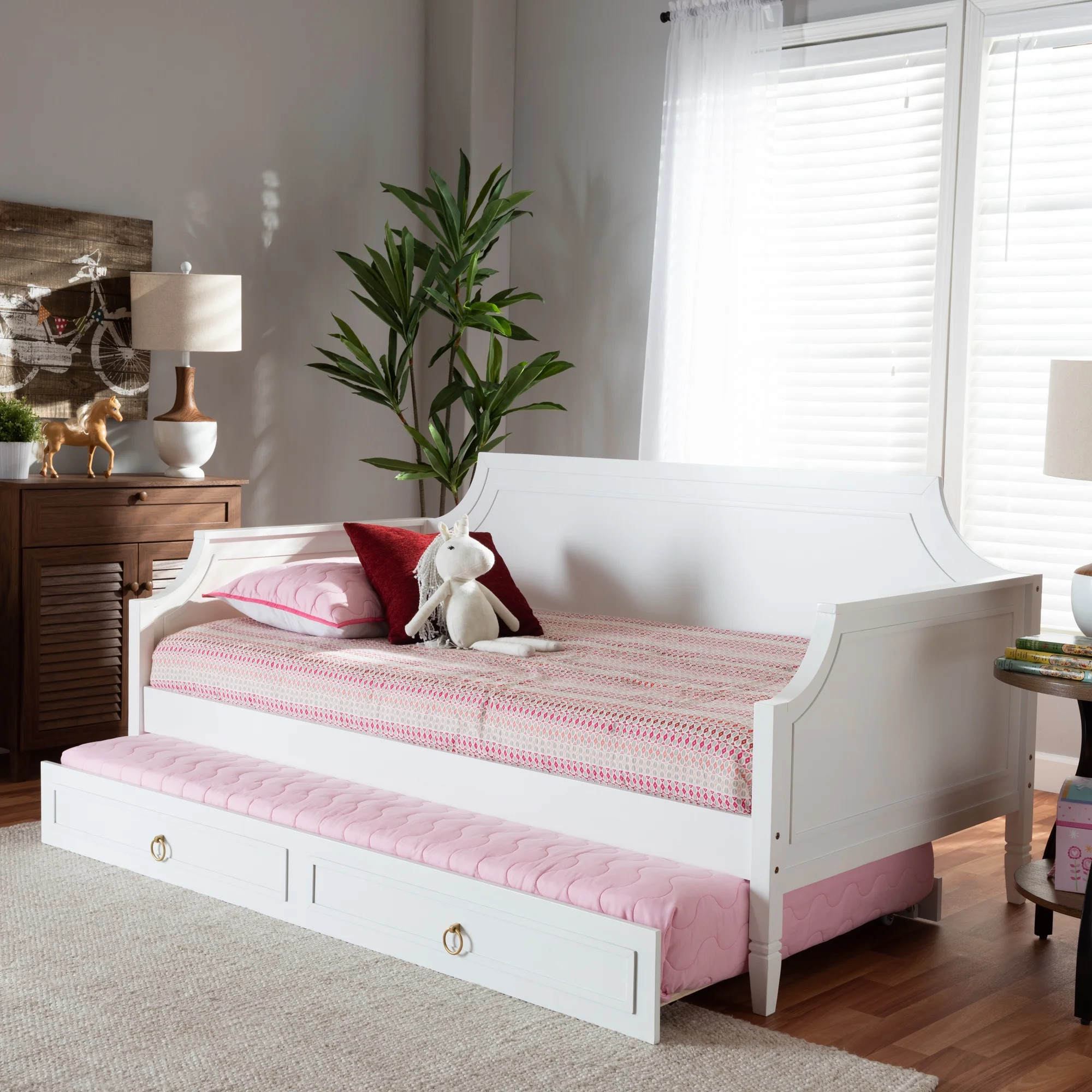 Skyline Decor Mariana Classic and Traditional White Finished Wood Twin Size Daybed with Trundle | Walmart (US)