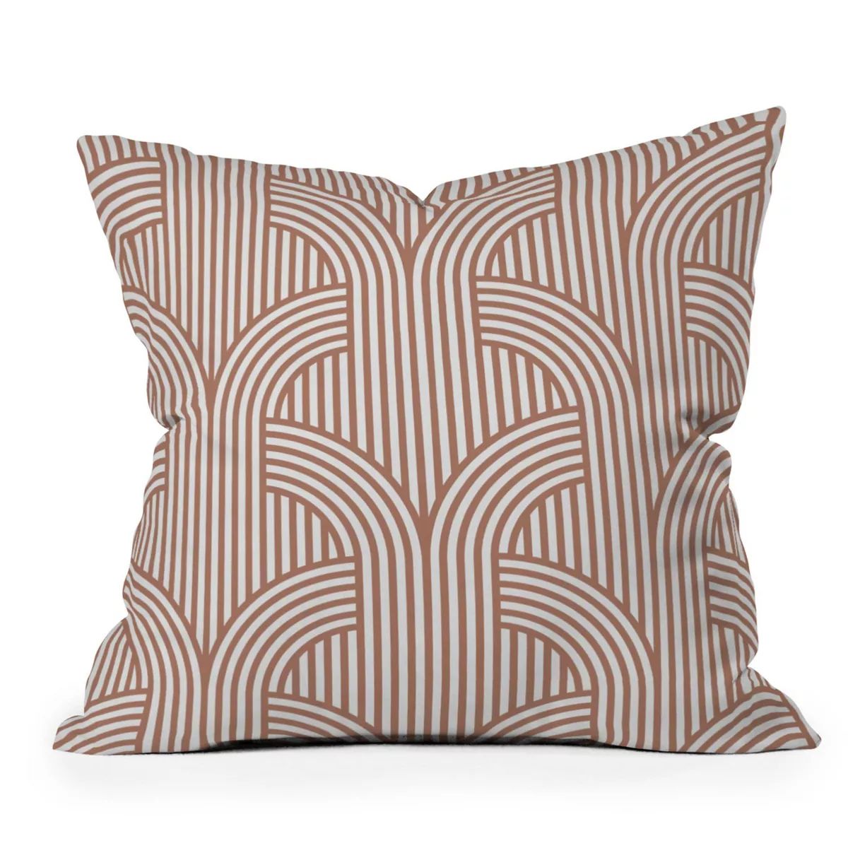 18"x18" Deny Designs Marta Barragan Camarasa Retro Lines Square Outdoor Throw Pillow Beige | Target