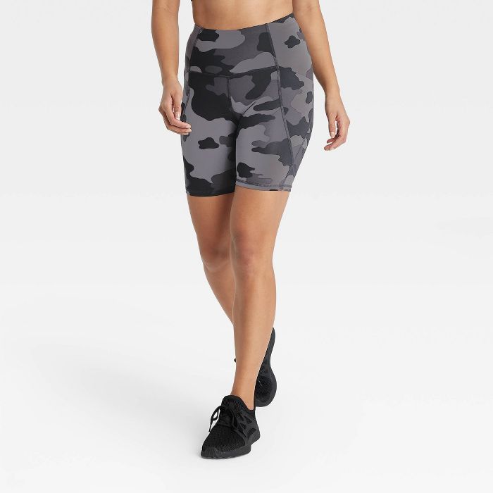 Women's Sculpted Linear High-Waisted Bike Shorts 7" - All in Motion™ | Target