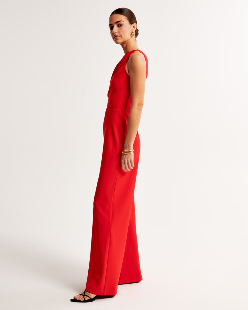 One-Shoulder Crepe Jumpsuit | Abercrombie & Fitch (US)